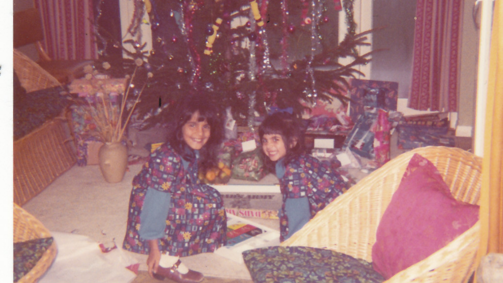 Christmas as a child with my sister