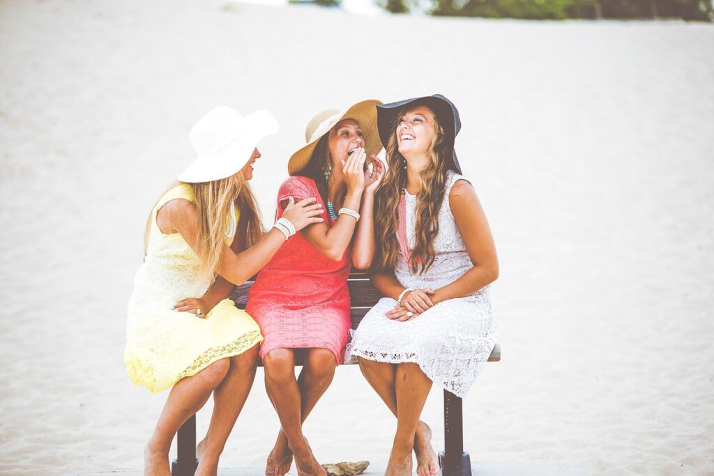 Girls laughing together