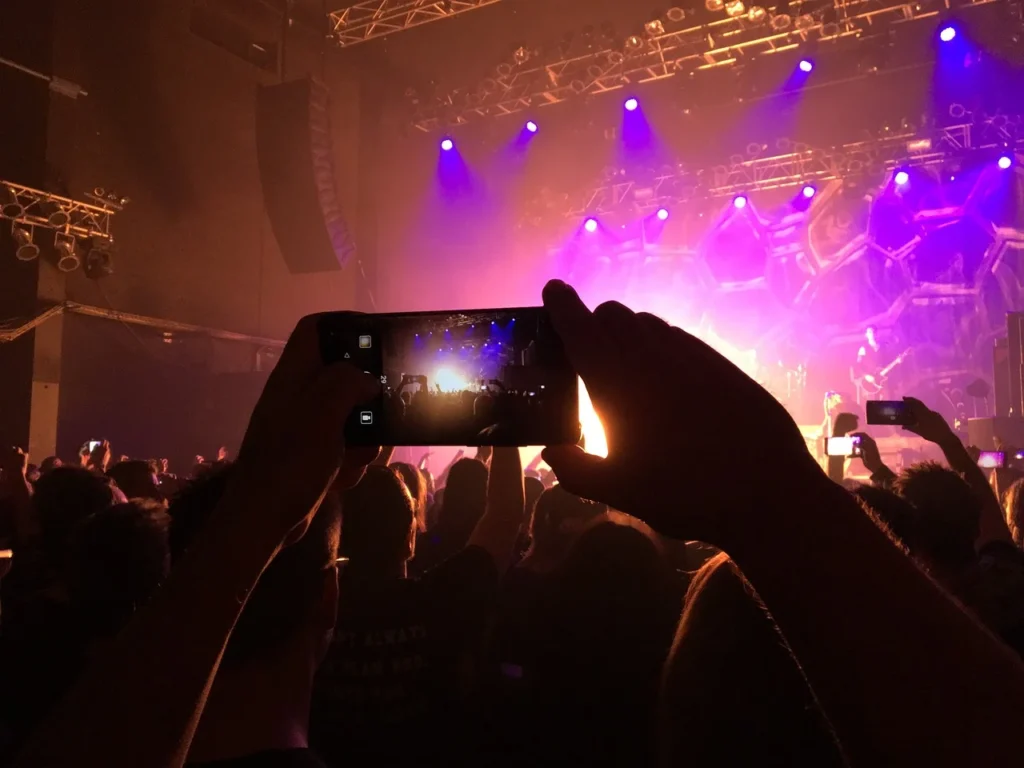 using phone at concert